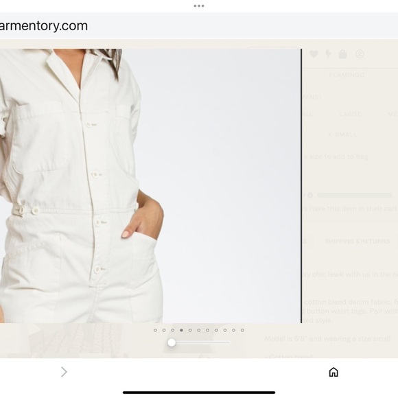 Anthropologie’s Pistola Grover 100% Cotton Utility Jumpsuit in Cream Size L - Picture 7 of 10